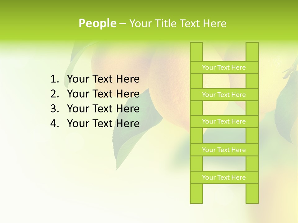 A Group Of Lemons Hanging From A Tree PowerPoint Template