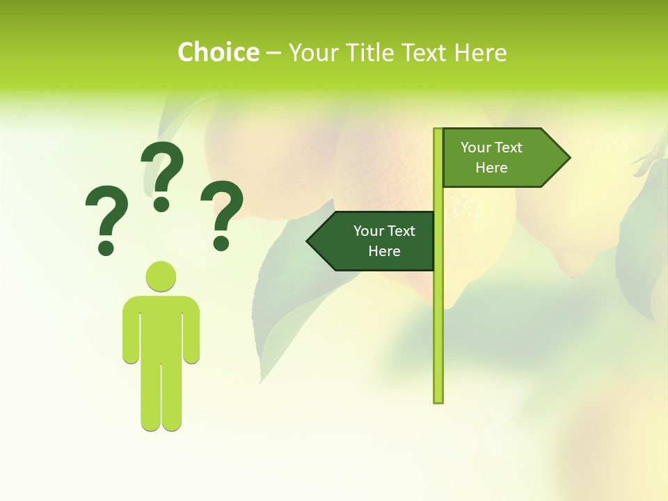 A Group Of Lemons Hanging From A Tree PowerPoint Template