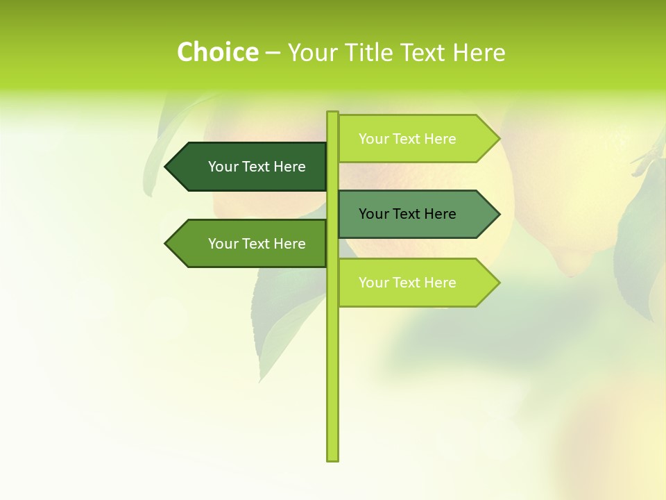 A Group Of Lemons Hanging From A Tree PowerPoint Template