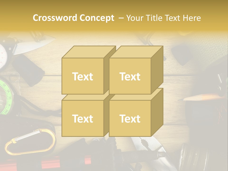 A Table Topped With Lots Of Different Types Of Items PowerPoint Template