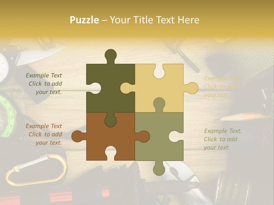 A Table Topped With Lots Of Different Types Of Items PowerPoint Template