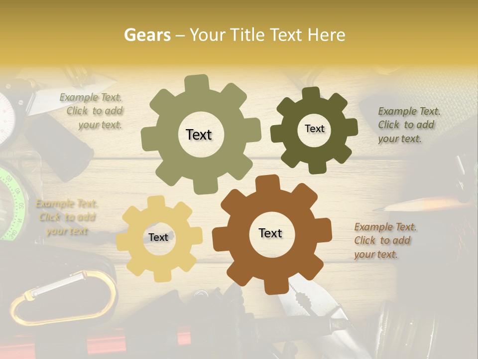 A Table Topped With Lots Of Different Types Of Items PowerPoint Template