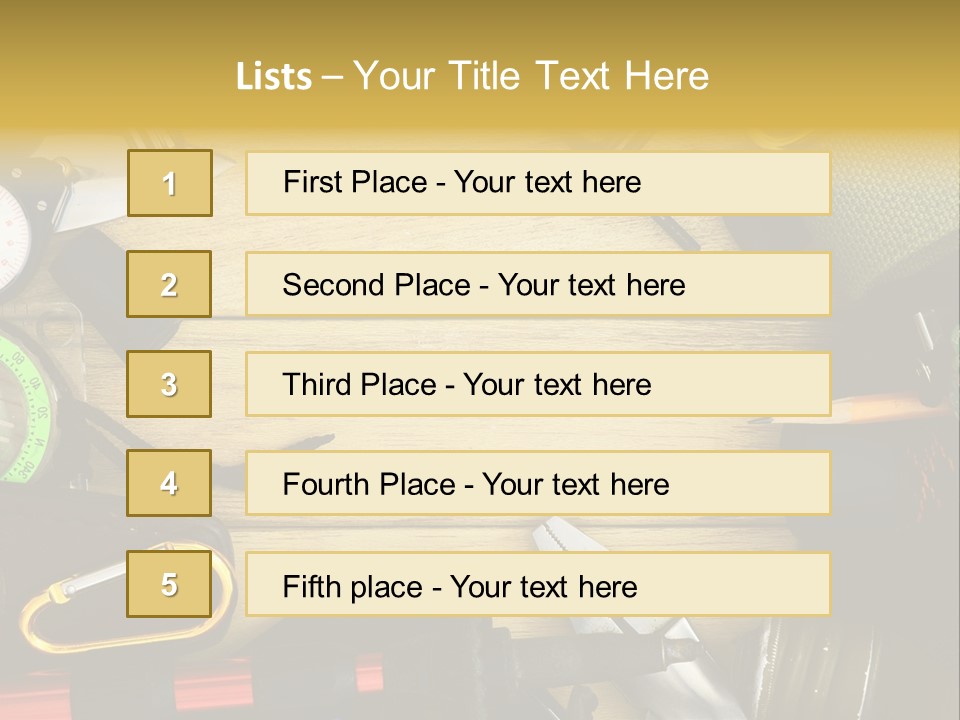 A Table Topped With Lots Of Different Types Of Items PowerPoint Template
