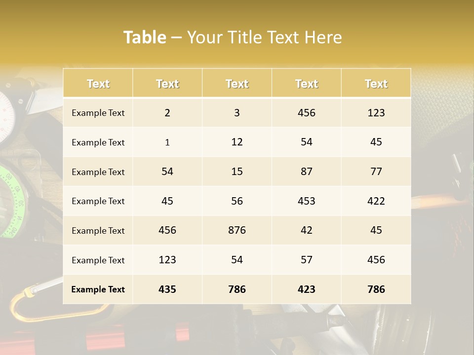 A Table Topped With Lots Of Different Types Of Items PowerPoint Template