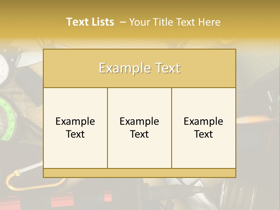 A Table Topped With Lots Of Different Types Of Items PowerPoint Template