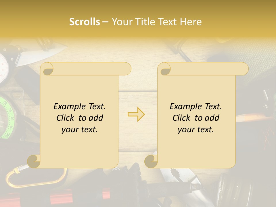 A Table Topped With Lots Of Different Types Of Items PowerPoint Template