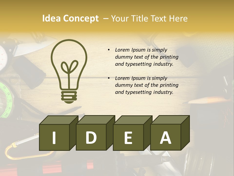 A Table Topped With Lots Of Different Types Of Items PowerPoint Template