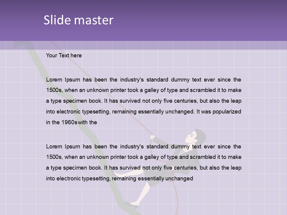 A Business Woman Climbing Up A Graph Bar PowerPoint Template