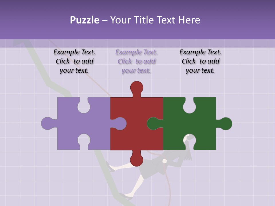 A Business Woman Climbing Up A Graph Bar PowerPoint Template