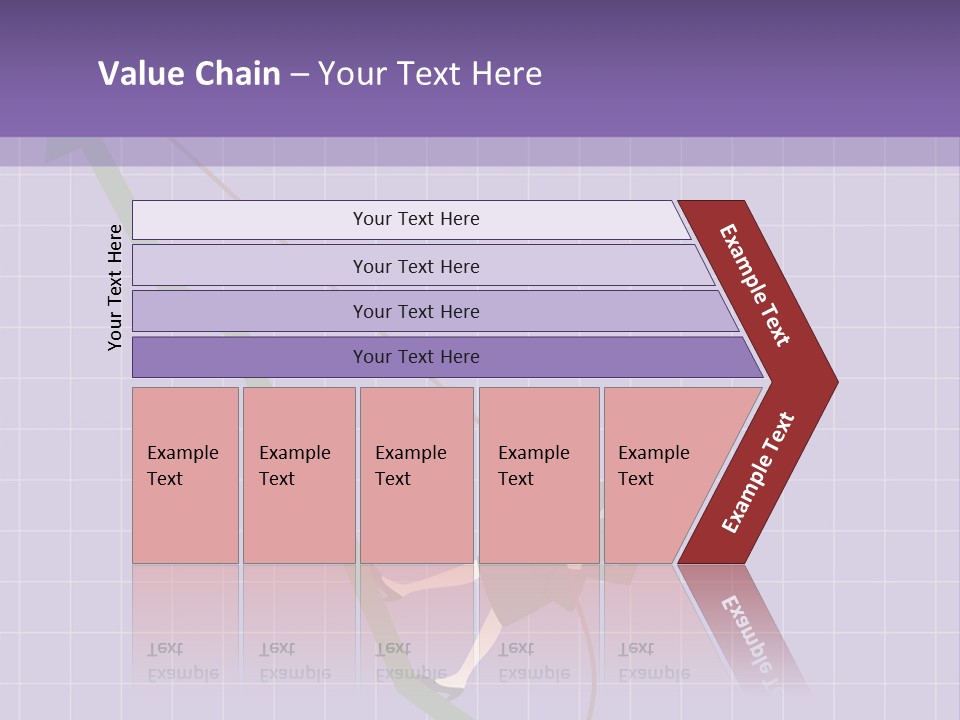 A Business Woman Climbing Up A Graph Bar PowerPoint Template