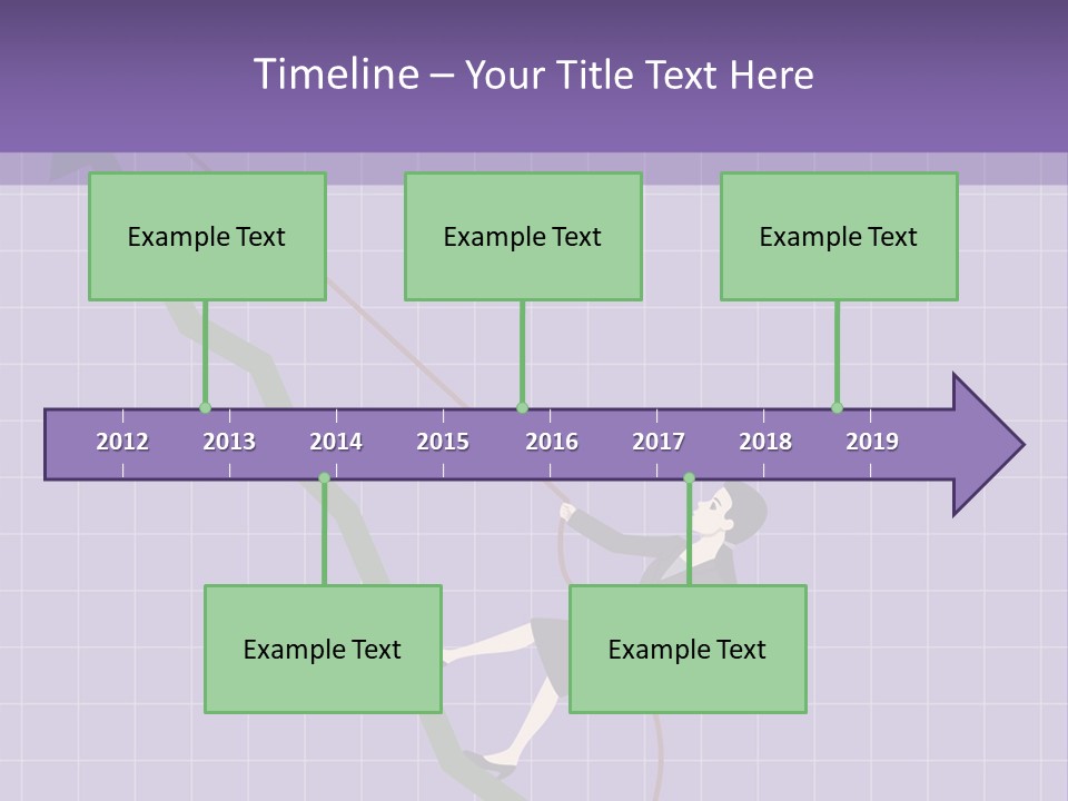 A Business Woman Climbing Up A Graph Bar PowerPoint Template