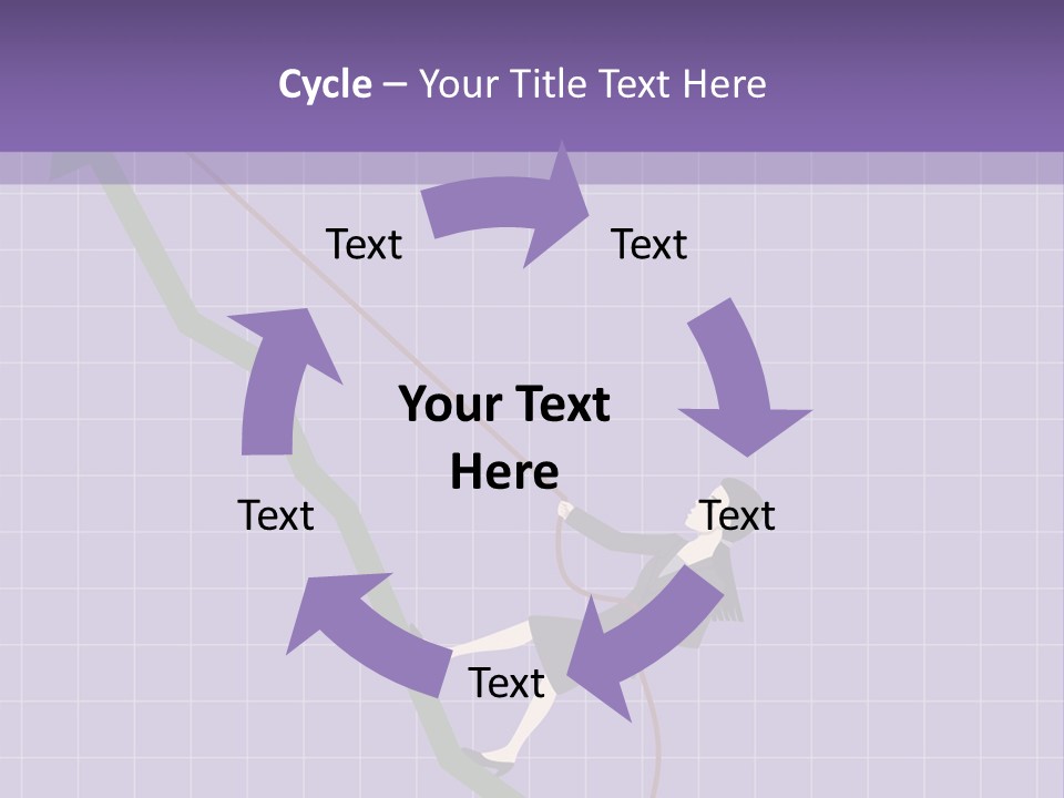 A Business Woman Climbing Up A Graph Bar PowerPoint Template