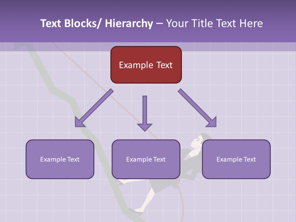 A Business Woman Climbing Up A Graph Bar PowerPoint Template