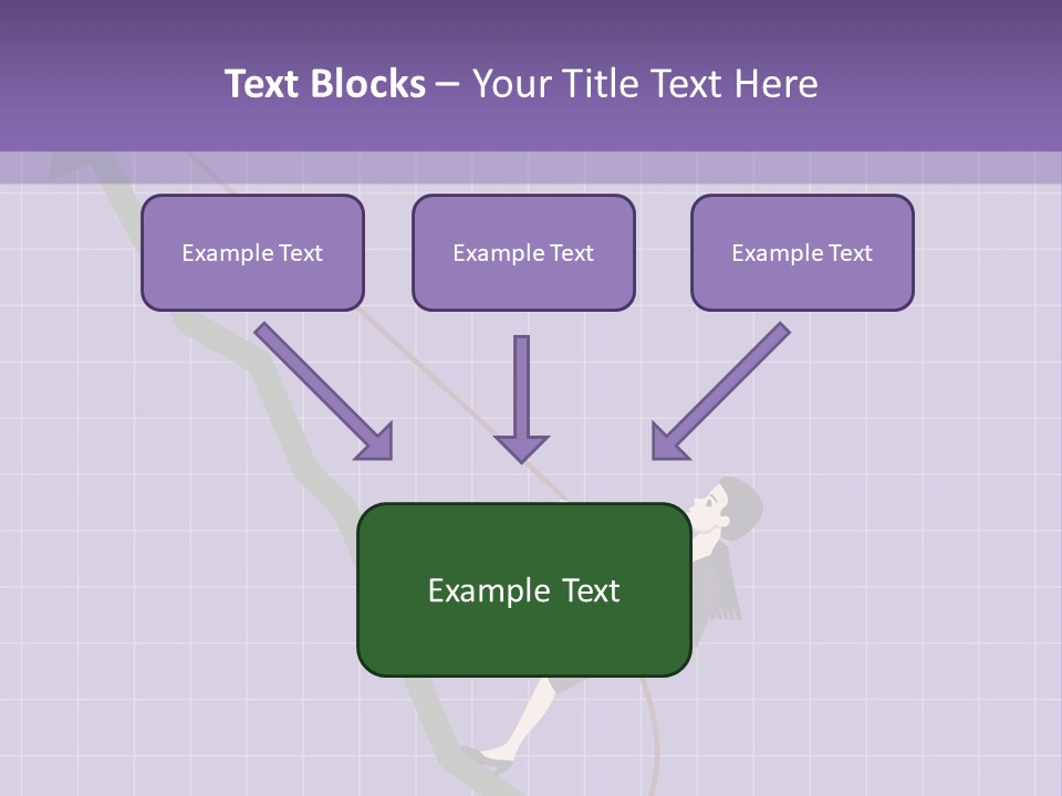 A Business Woman Climbing Up A Graph Bar PowerPoint Template