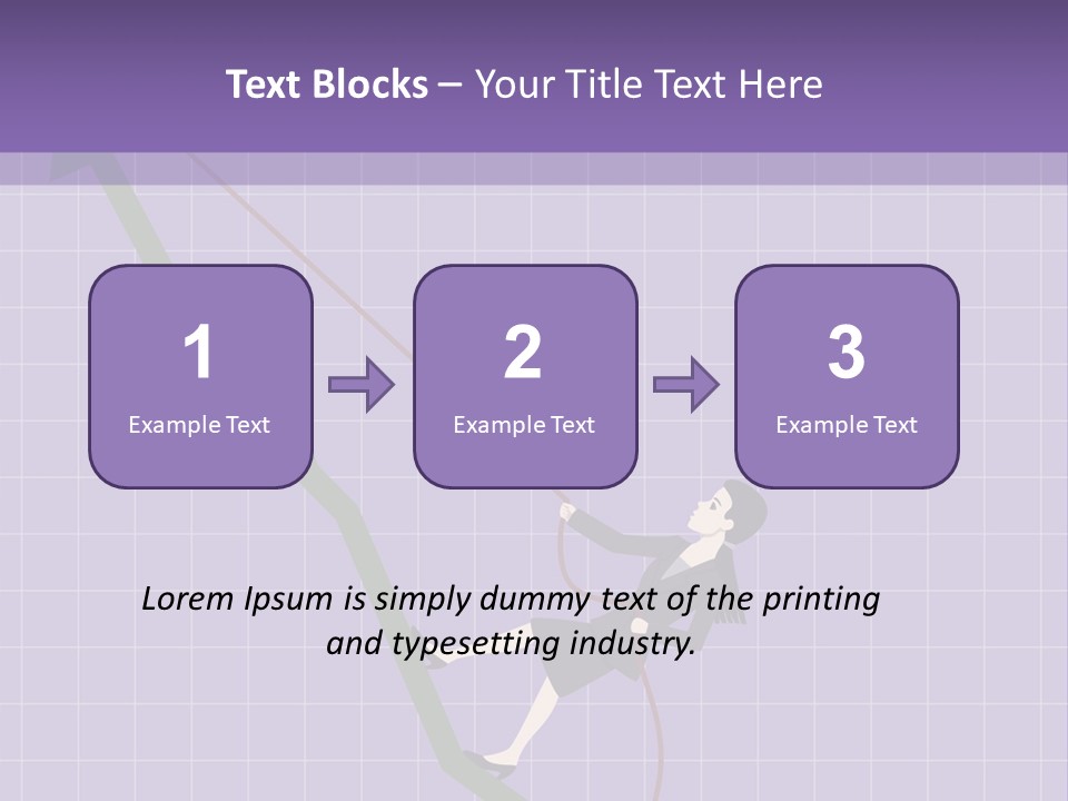 A Business Woman Climbing Up A Graph Bar PowerPoint Template