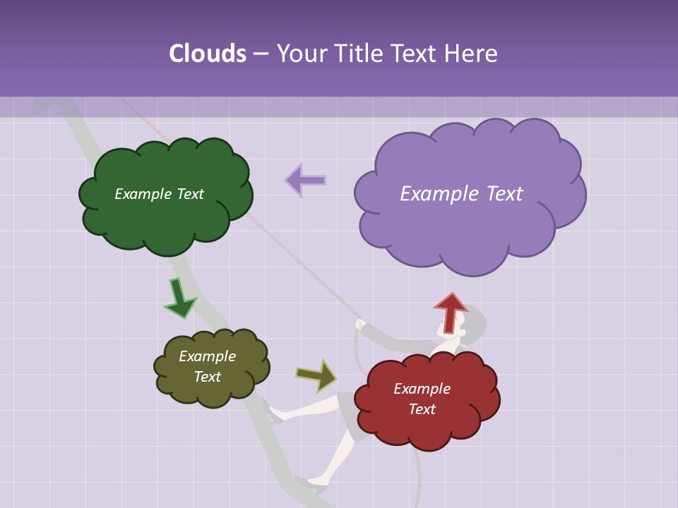 A Business Woman Climbing Up A Graph Bar PowerPoint Template