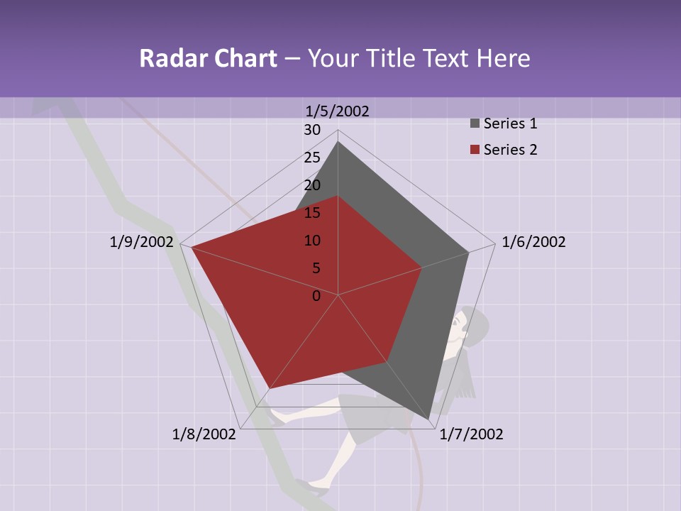 A Business Woman Climbing Up A Graph Bar PowerPoint Template