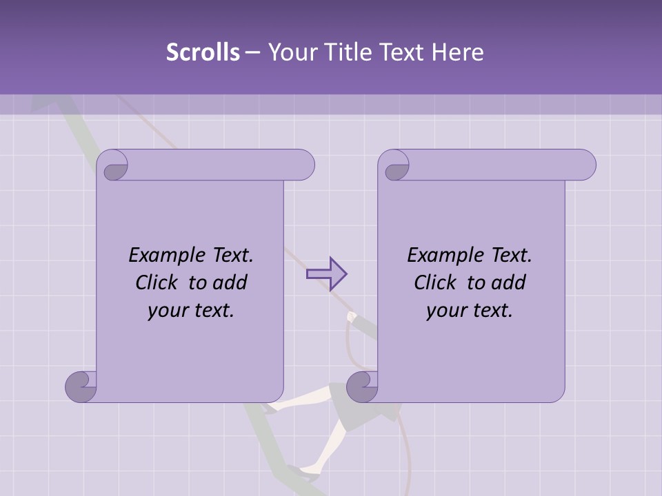 A Business Woman Climbing Up A Graph Bar PowerPoint Template