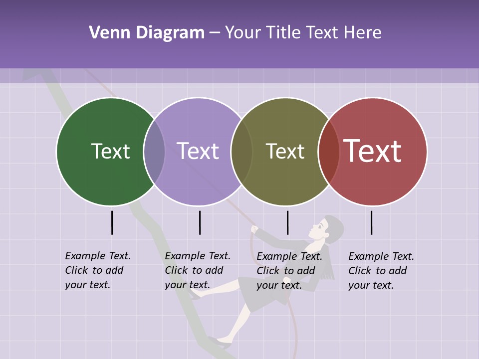 A Business Woman Climbing Up A Graph Bar PowerPoint Template