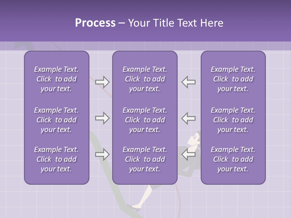 A Business Woman Climbing Up A Graph Bar PowerPoint Template