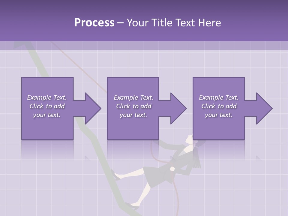 A Business Woman Climbing Up A Graph Bar PowerPoint Template
