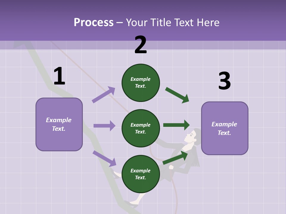 A Business Woman Climbing Up A Graph Bar PowerPoint Template
