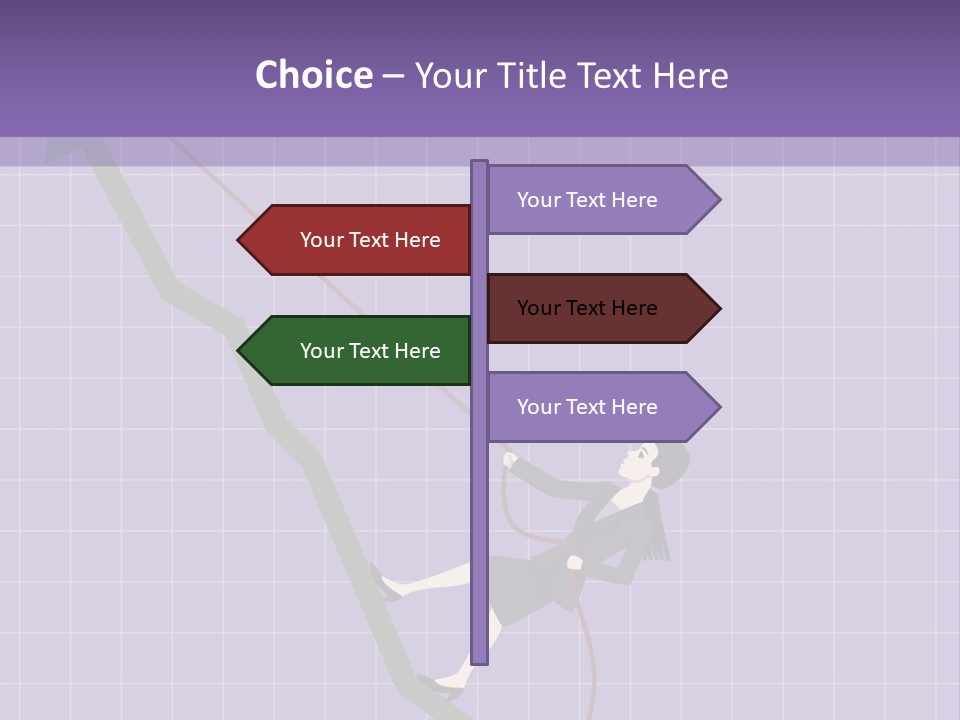 A Business Woman Climbing Up A Graph Bar PowerPoint Template