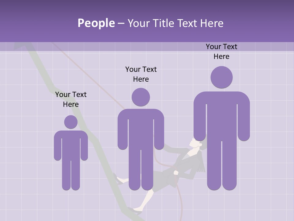 A Business Woman Climbing Up A Graph Bar PowerPoint Template