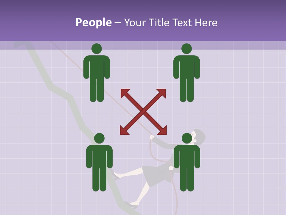 A Business Woman Climbing Up A Graph Bar PowerPoint Template