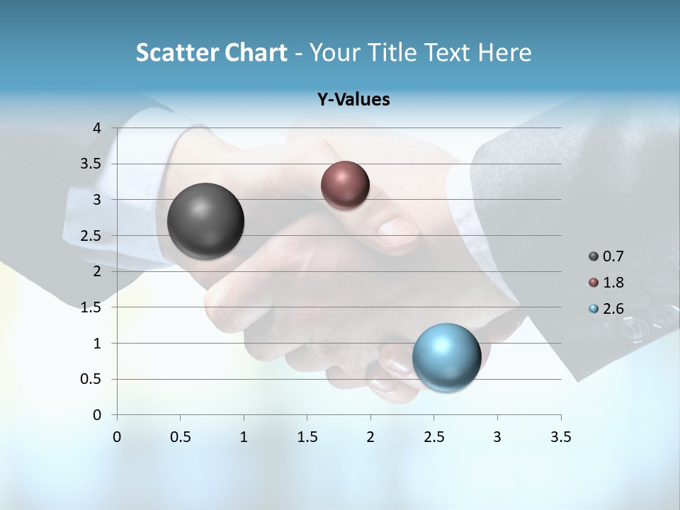 Two People Shaking Hands Over A Blue Background PowerPoint Template