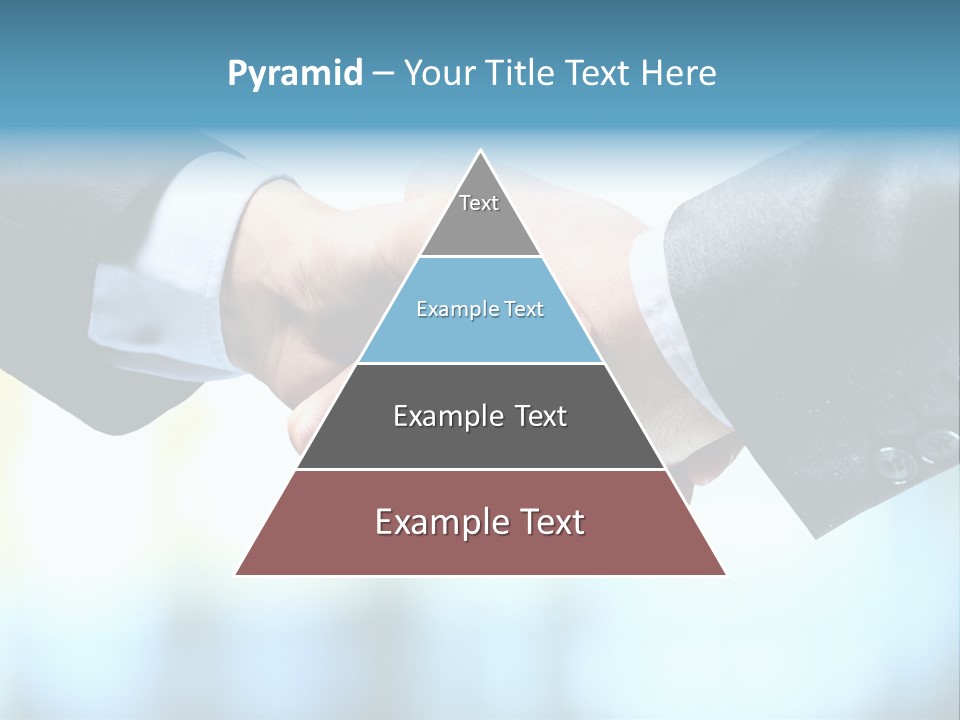 Two People Shaking Hands Over A Blue Background PowerPoint Template