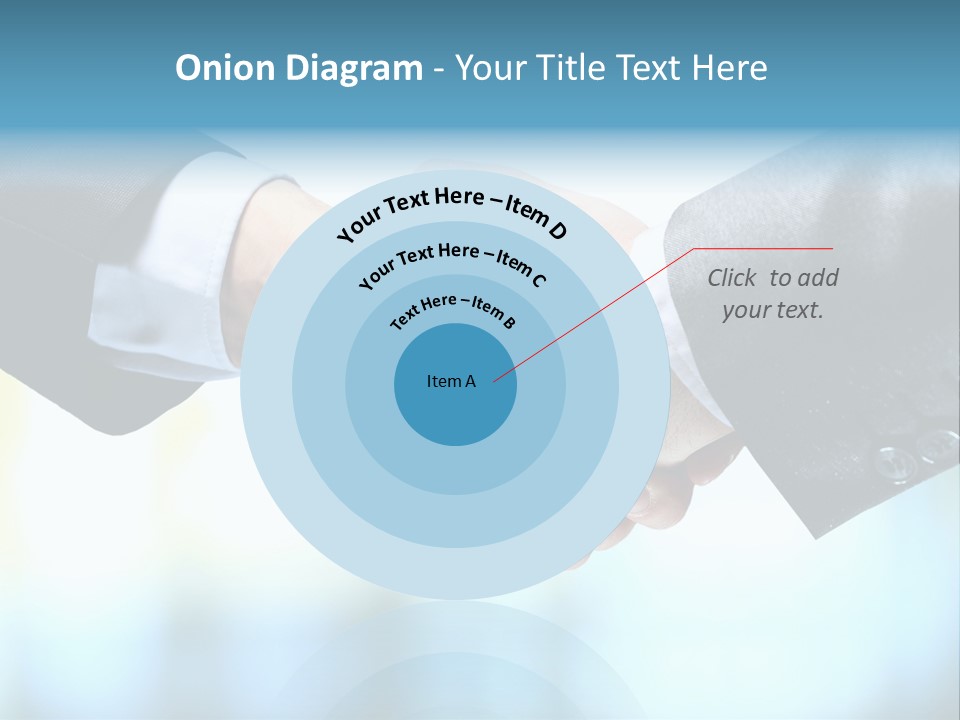 Two People Shaking Hands Over A Blue Background PowerPoint Template