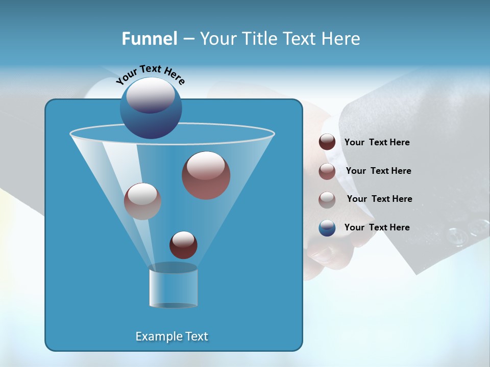 Two People Shaking Hands Over A Blue Background PowerPoint Template