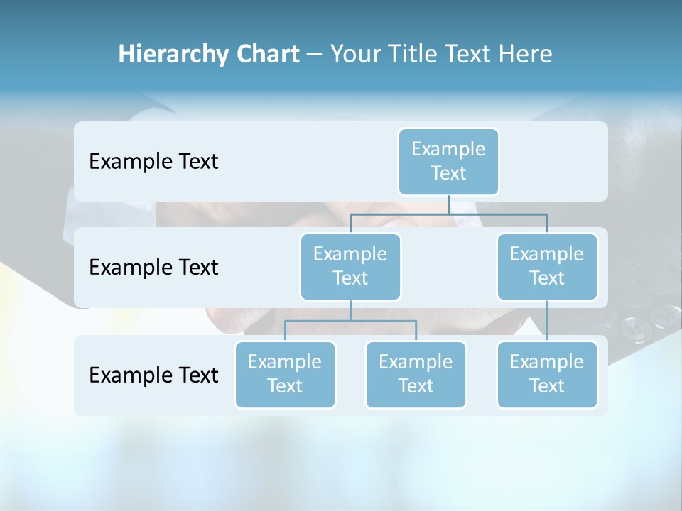 Two People Shaking Hands Over A Blue Background PowerPoint Template