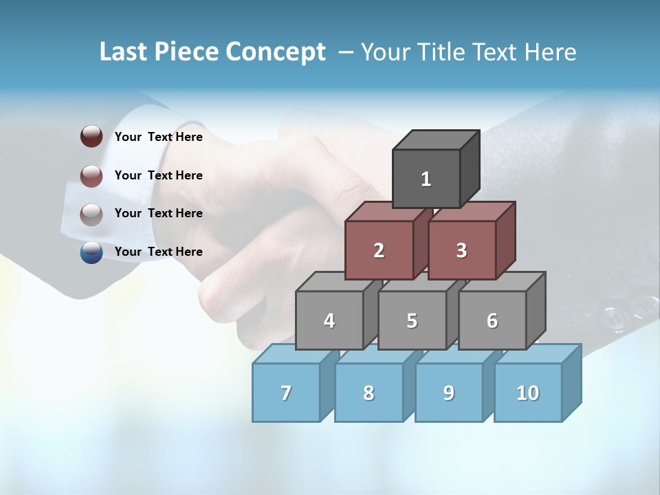 Two People Shaking Hands Over A Blue Background PowerPoint Template