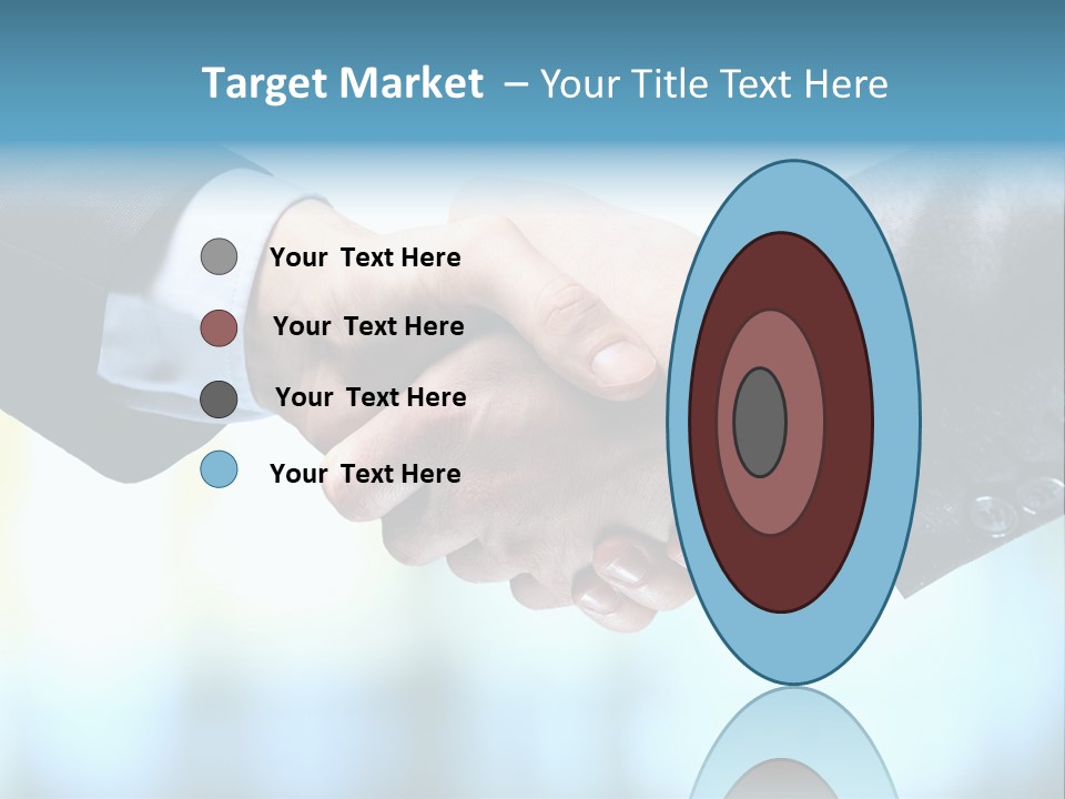 Two People Shaking Hands Over A Blue Background PowerPoint Template