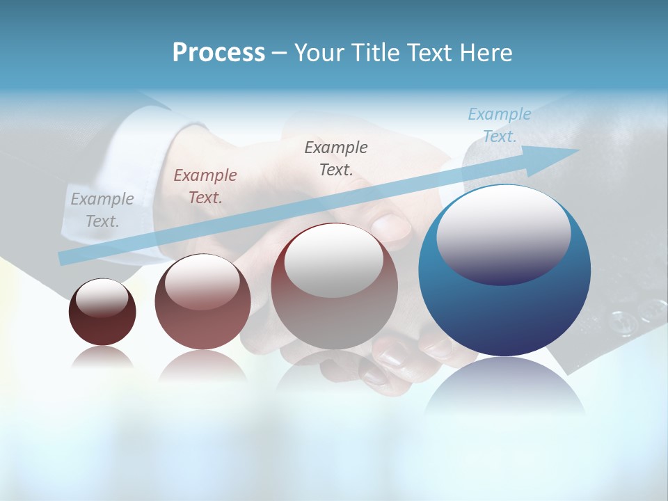 Two People Shaking Hands Over A Blue Background PowerPoint Template