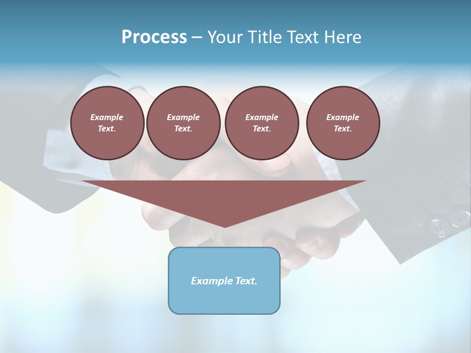 Two People Shaking Hands Over A Blue Background PowerPoint Template