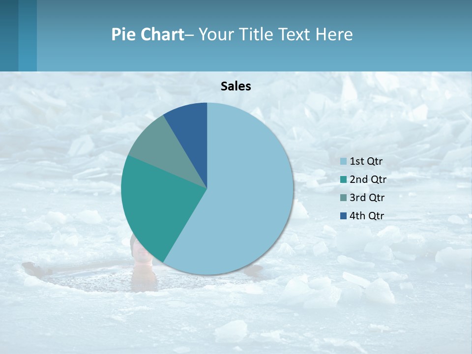 A Man Swimming In A Body Of Water Surrounded By Ice PowerPoint Template