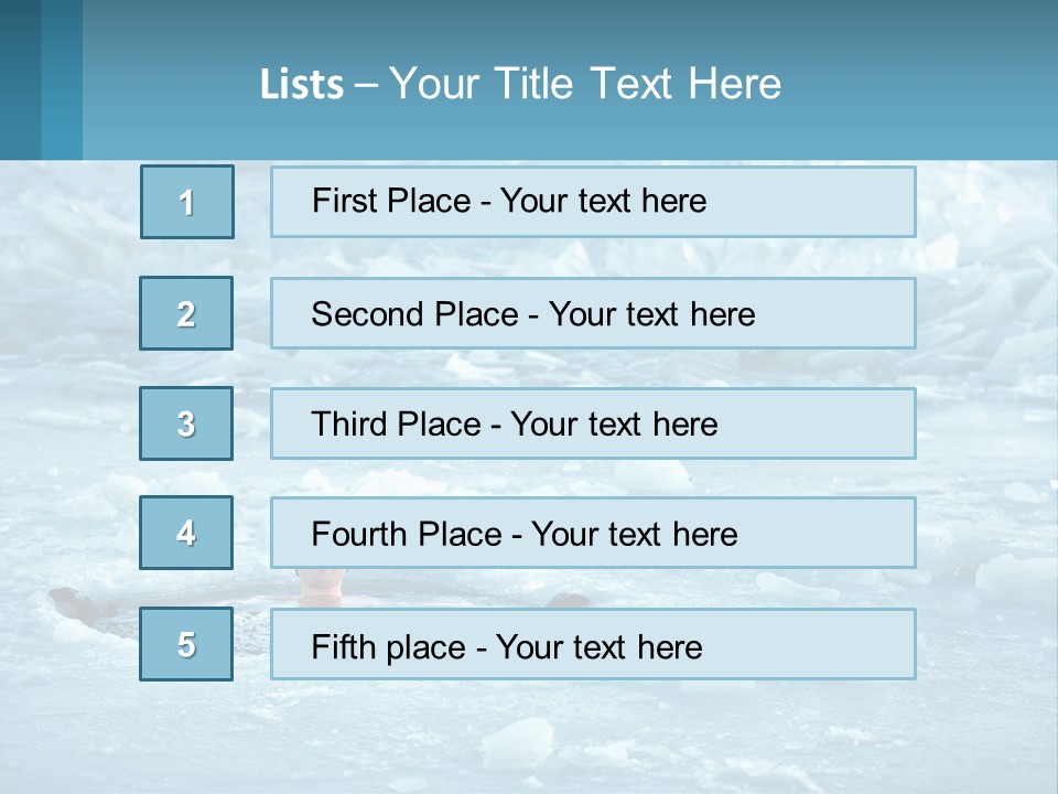 A Man Swimming In A Body Of Water Surrounded By Ice PowerPoint Template