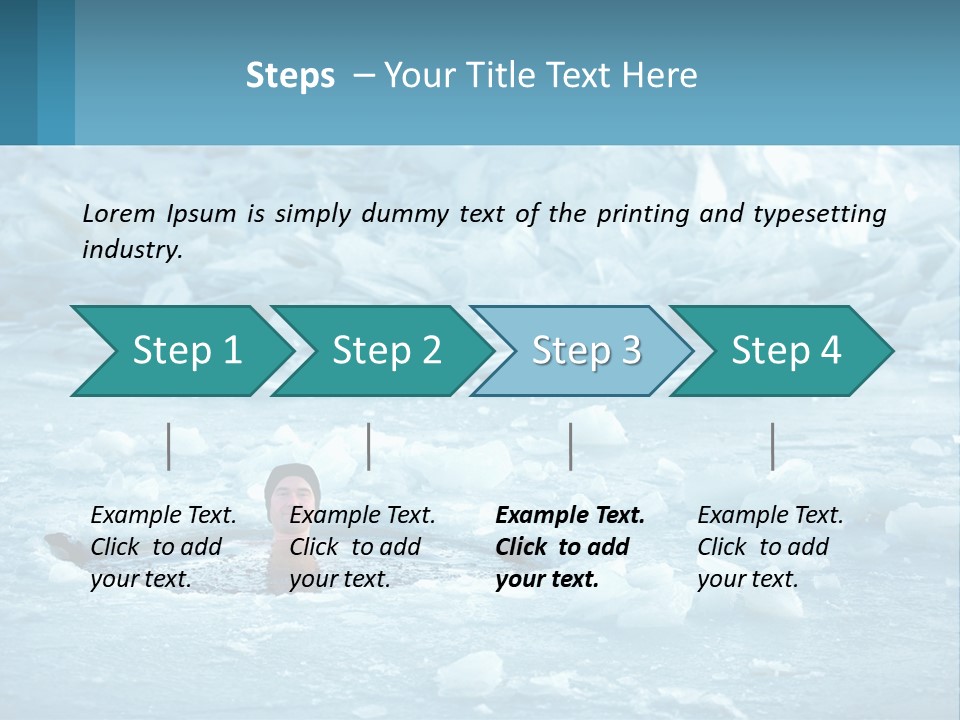 A Man Swimming In A Body Of Water Surrounded By Ice PowerPoint Template