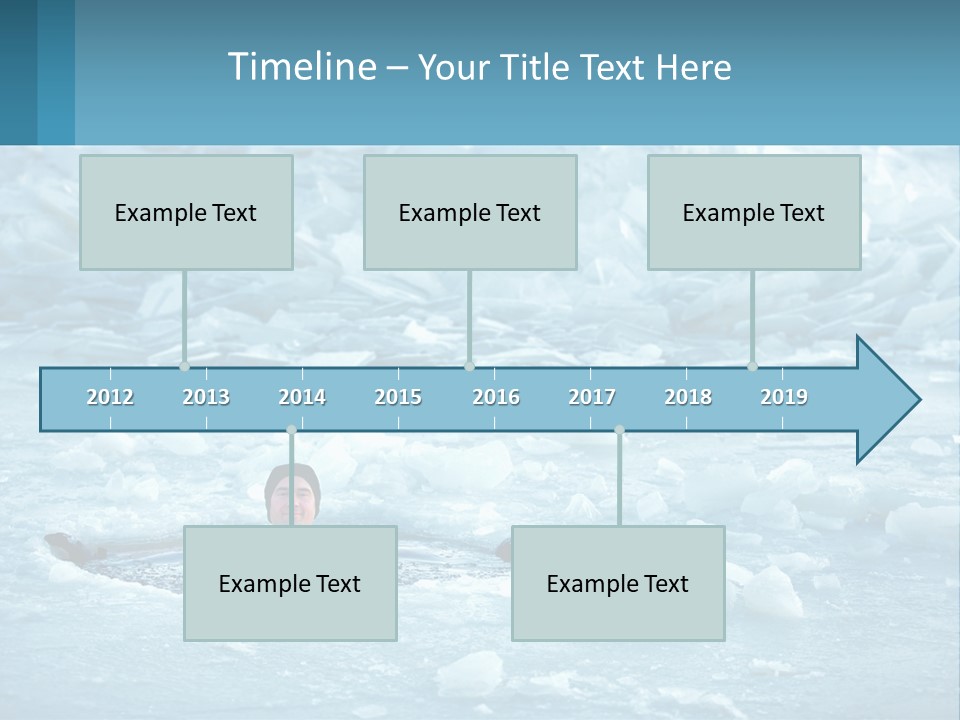 A Man Swimming In A Body Of Water Surrounded By Ice PowerPoint Template