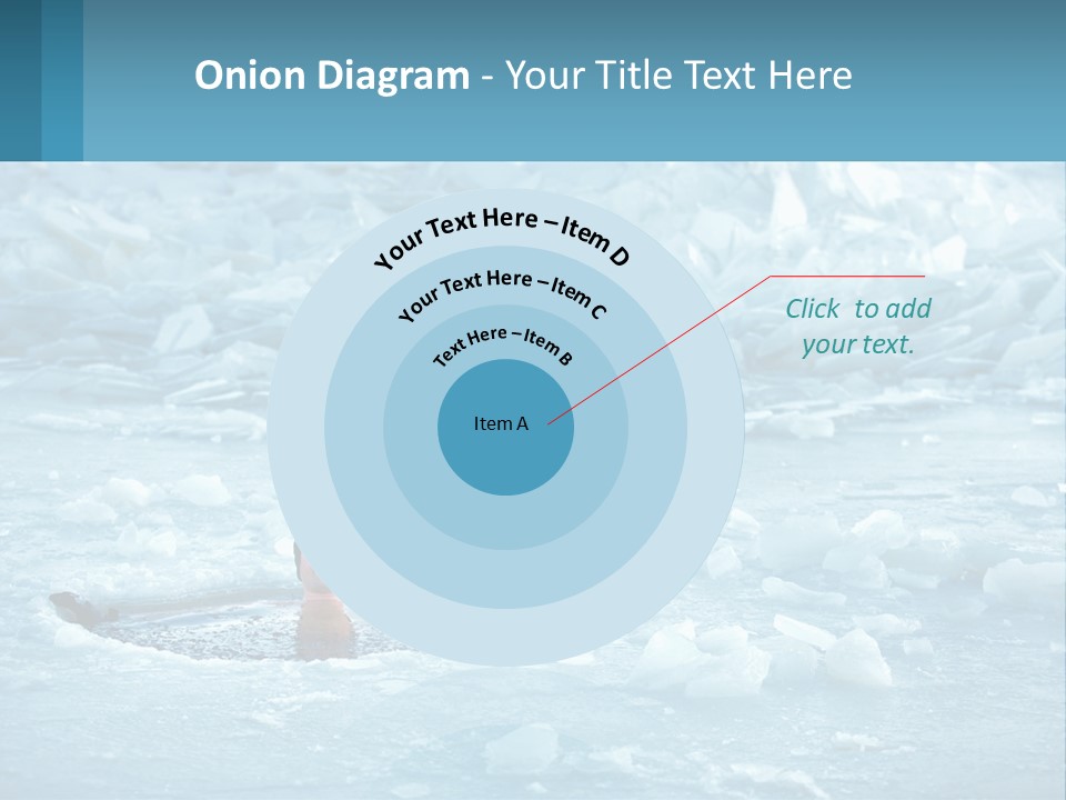 A Man Swimming In A Body Of Water Surrounded By Ice PowerPoint Template