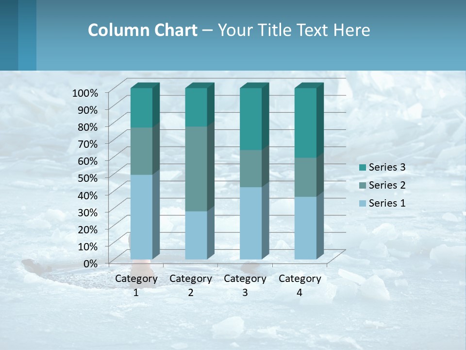 A Man Swimming In A Body Of Water Surrounded By Ice PowerPoint Template