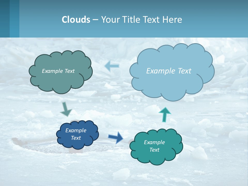 A Man Swimming In A Body Of Water Surrounded By Ice PowerPoint Template