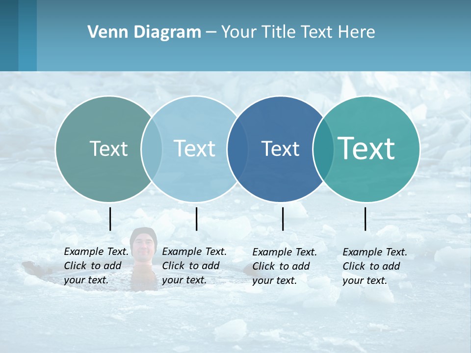 A Man Swimming In A Body Of Water Surrounded By Ice PowerPoint Template