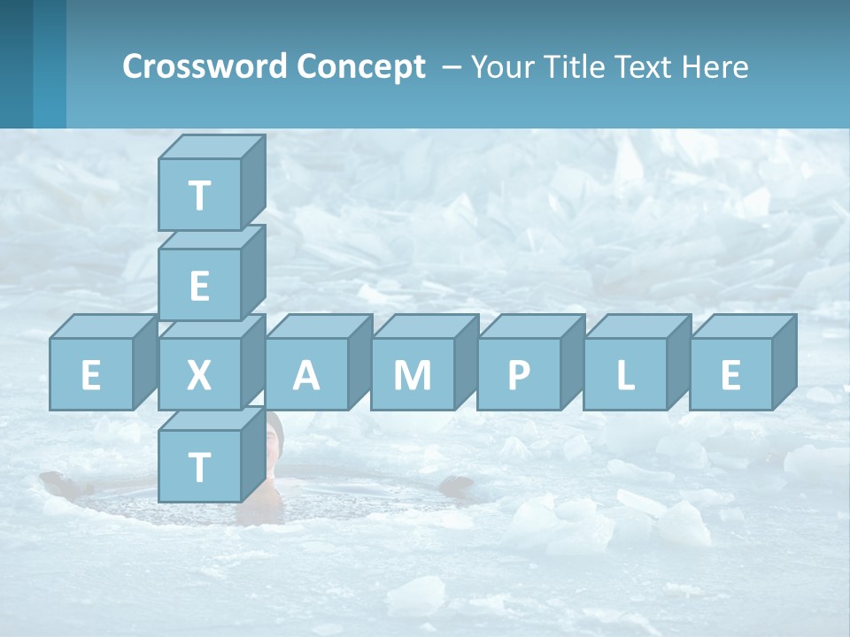 A Man Swimming In A Body Of Water Surrounded By Ice PowerPoint Template