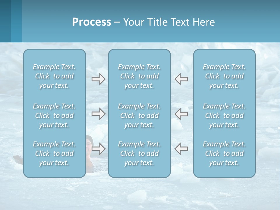 A Man Swimming In A Body Of Water Surrounded By Ice PowerPoint Template