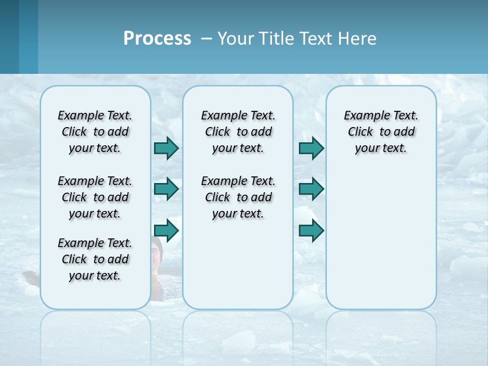 A Man Swimming In A Body Of Water Surrounded By Ice PowerPoint Template