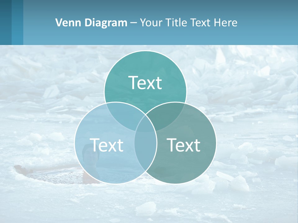 A Man Swimming In A Body Of Water Surrounded By Ice PowerPoint Template